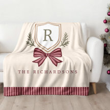 Cute Personalised Monogram Bow Christmas