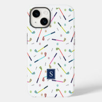 Cute Personalised Monogram Golf Pattern Women
