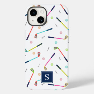 Cute Personalised Monogram Golf Pattern Women iPhone 14 Case