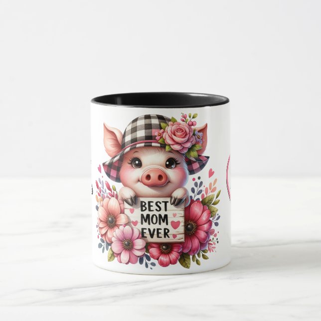 Cute Personalised Mother's Day Quote/Pig Mug (Center)
