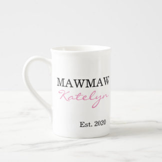 Cute Personalised Name Mawmaw Year Established Bone China Mug