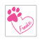 Cute Personalised Name Paw Print on Heart Stamp