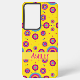 Cute Personalised Name Yellow Abstract Samsung Galaxy Case