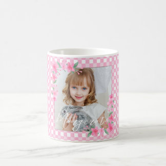 Cute Personalised one Photo Pink  Coffee Mug
