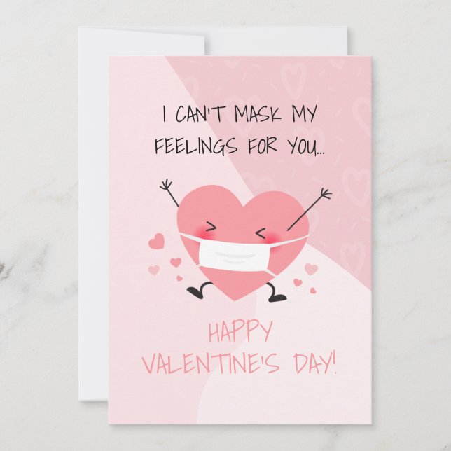Cute Personalised Pandemic Valentine's Day Heart Holiday Card (Front)