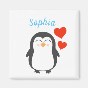 Cute Personalised Penguin Magnet
