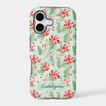 Cute Personalised Peppermint Christmas Phone Case