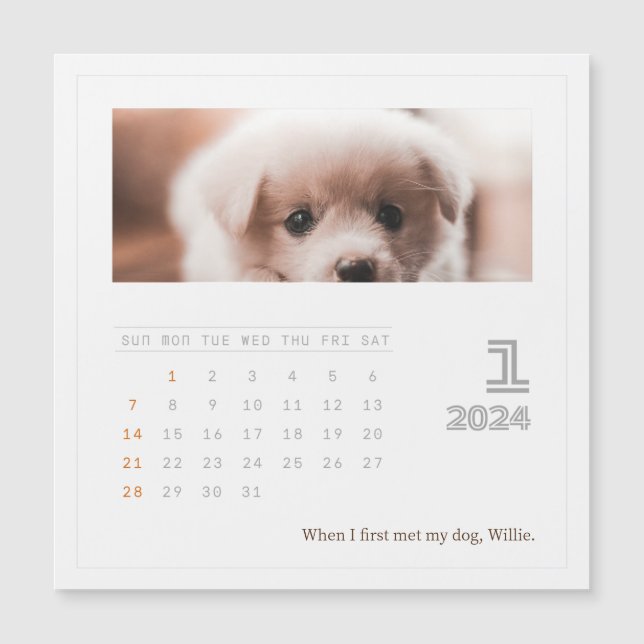 Cute Personalised Pet Dog Lovers 2024 Photo Calend (Front)