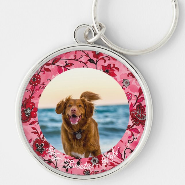 Cute Personalised Pet Keepsake for Dog Dads Key Ring (Front)