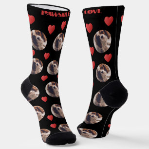 Cute personalised pet love photo  socks