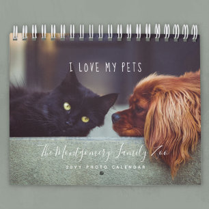 Cute Personalised Pet Lovers 2027 Photo Calendar