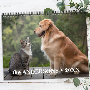 Cute Personalised Pet Lovers Family Dog 2025 Photo Calendar