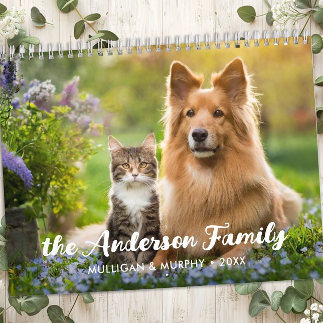 Cute Personalised Pet Lovers Modern 2026 Photo Calendar (Creator Uploaded)