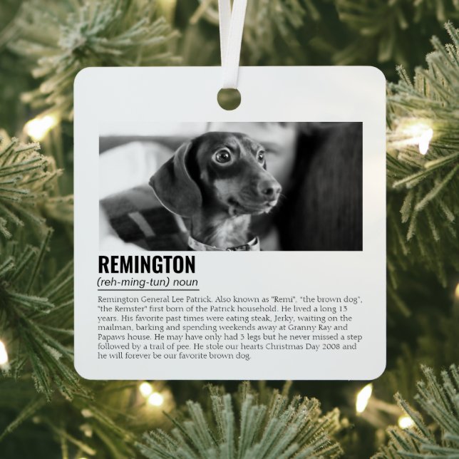 Cute Personalised Pet Metal Tree Decoration (Insitu)