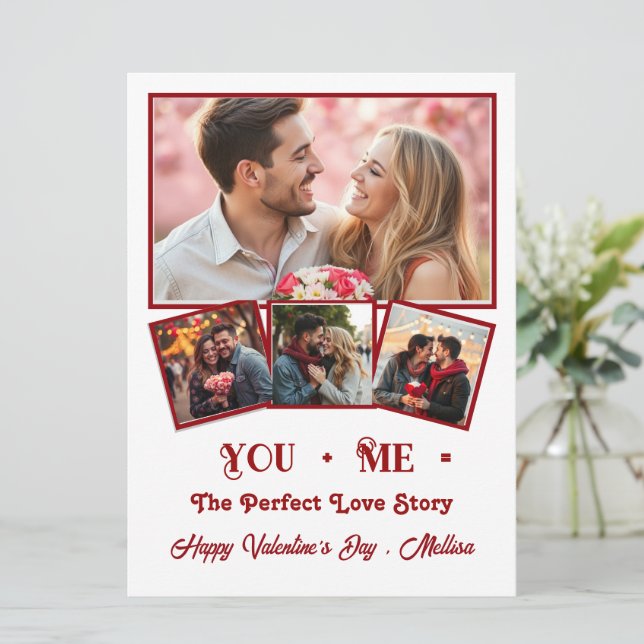 Cute Personalised Photo Valentine's Day Holiday Card (Standing Front)
