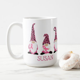 Cute Personalised Pink Ribbon Coffee Mug