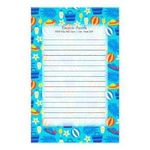 Beach Theme Stationery, Beach Theme Custom Stationery
