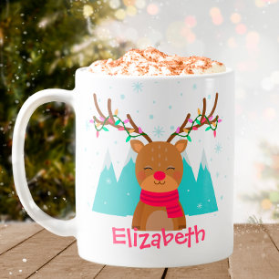 Cute Personalised Reindeer Mug