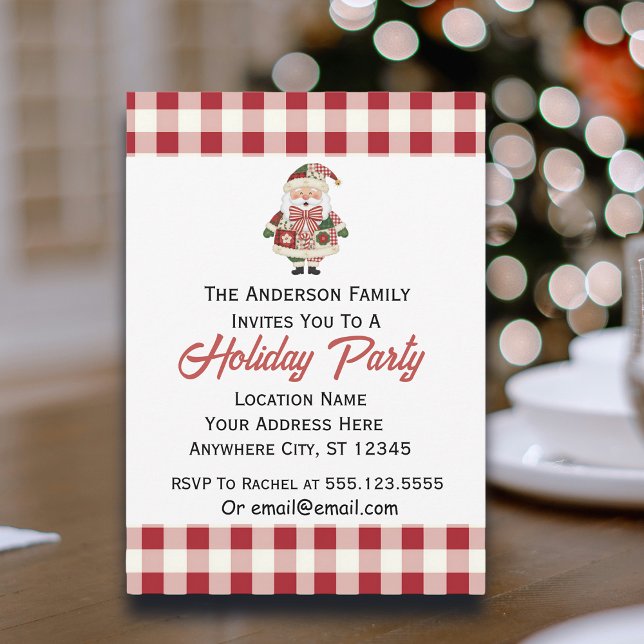 Cute Personalised Santa Christmas Holiday Invitation (Creator Uploaded)