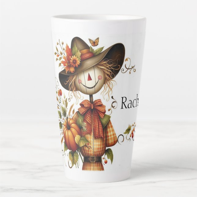 Cute Personalised Scarecrow Latte Mug (Front)