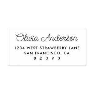 Cute Personalised Script Name Return Address Self-inking Stamp
