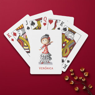 Cute Personalised Sevillana Dancer Playing Cards