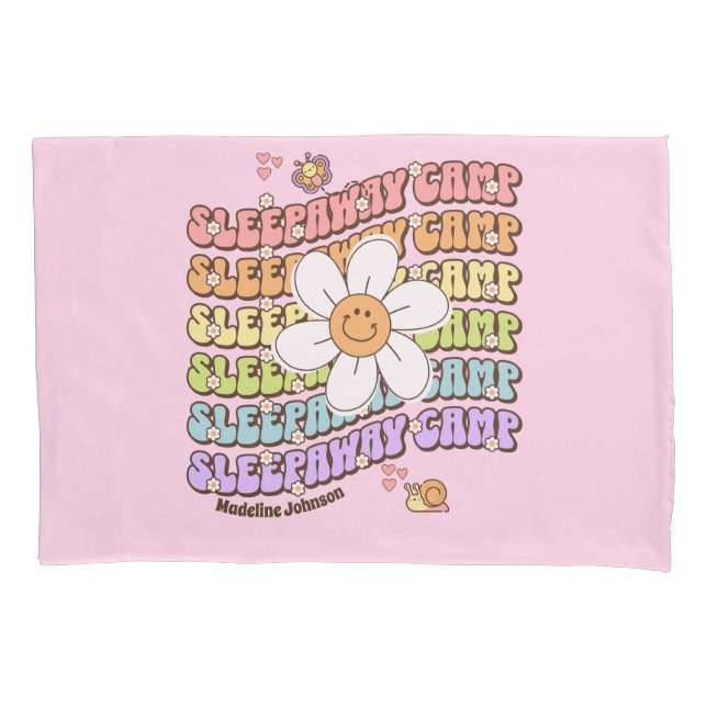 Cute Personalised Sleepaway Summer Camp Pillowcase (Front-Left)