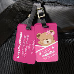 Cute Personalised Sleepy Baby Bear Luggage Tag<br><div class="desc">Cute Personalised Sleepy Baby Bear Luggage Tag is a perfect accessory for new parents travel luggage. With the personalised name in the front and other information in the back,  this tags is extra special.</div>