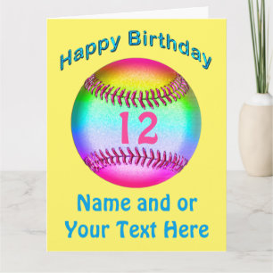 Cute Personalised Softball Cards BIG Card