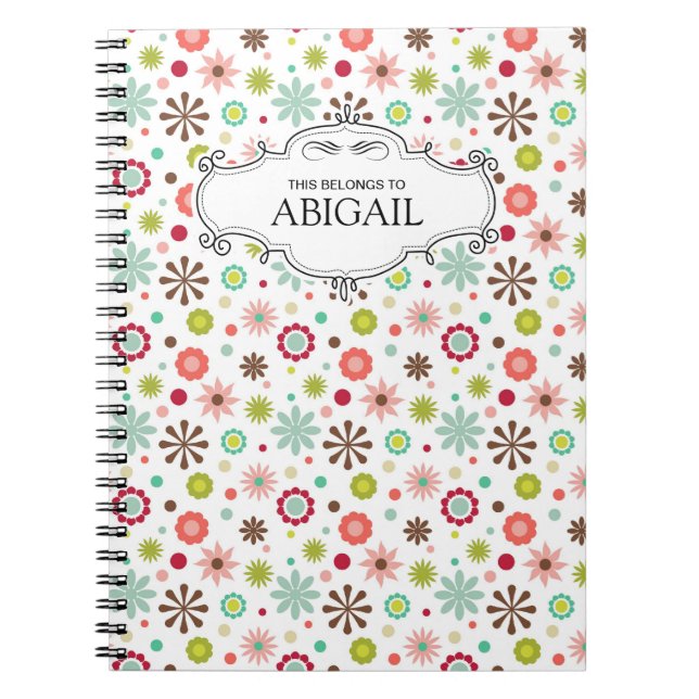 Cute Personalised Spiral Bound Notebooks (Front)