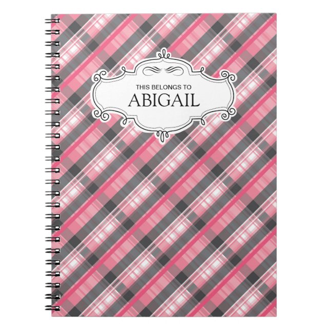 Cute Personalised Spiral Bound Notebooks (Front)