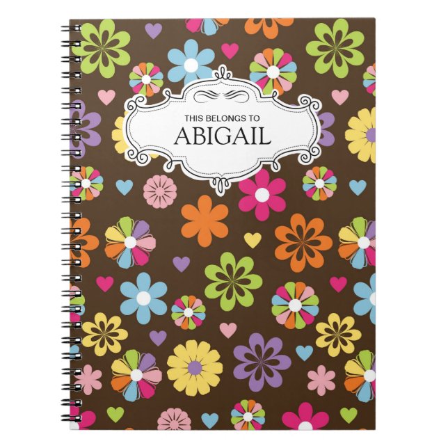 Cute Personalised Spiral Bound Notebooks (Front)
