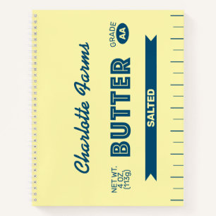 Cute Personalised Stick of Butter Spiral Notebook