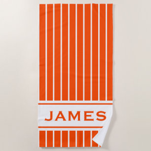 Cute Personalised Striped Beach Towel