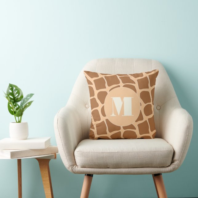 Cute Personalised Stylised Giraffe Pattern Pillow (Chair)