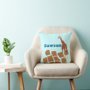 Cute Personalised Stylised Giraffe Pillow