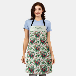 Cute personalised summer strawberries apron