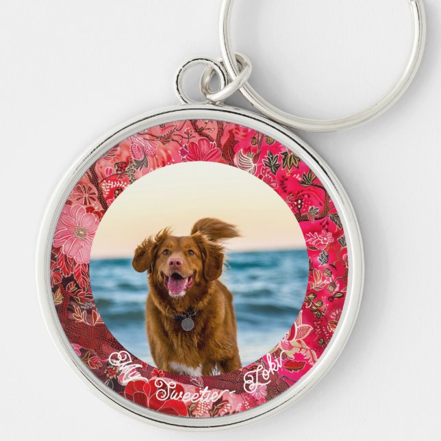 Cute Personalised Sympathy Pet Keychain (Front)