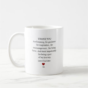 cute personalised thank you love  coffee mug