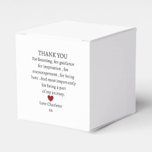 cute personalised thank you love favour box