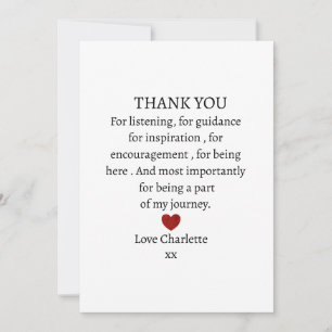 cute personalised thank you love  holiday card