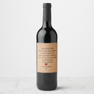 cute personalised thank you love  wine label