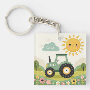 Cute, personalised tractor/farm key ring