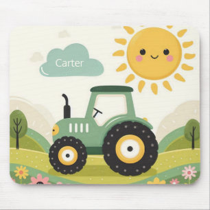 Cute, personalised tractor/farm mouse pad