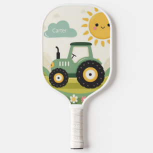 Cute, personalised tractor/farm pickleball paddle