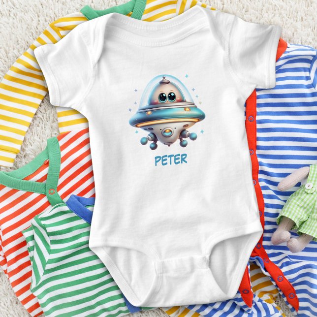 Cute Personalised Ufo Baby Bodysuit (Creator Uploaded)