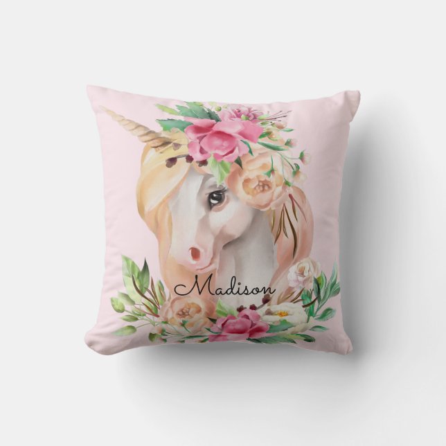 Cute Personalised Unicorn Cushion (Front)
