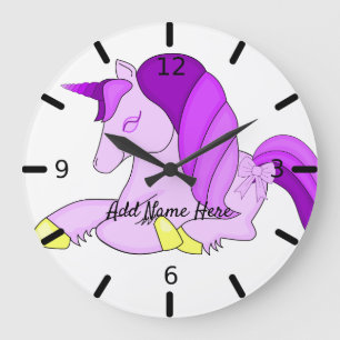 Cute Personalised Unicorn Large Clock
