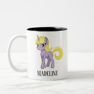 Cute Personalised Unicorn Two-Tone Coffee Mug