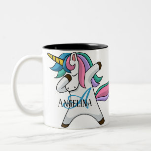 Cute Personalised Unicorn Two-Tone Coffee Mug